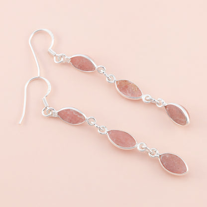 LAST PAIR - Rhodochrosite Drop Earrings