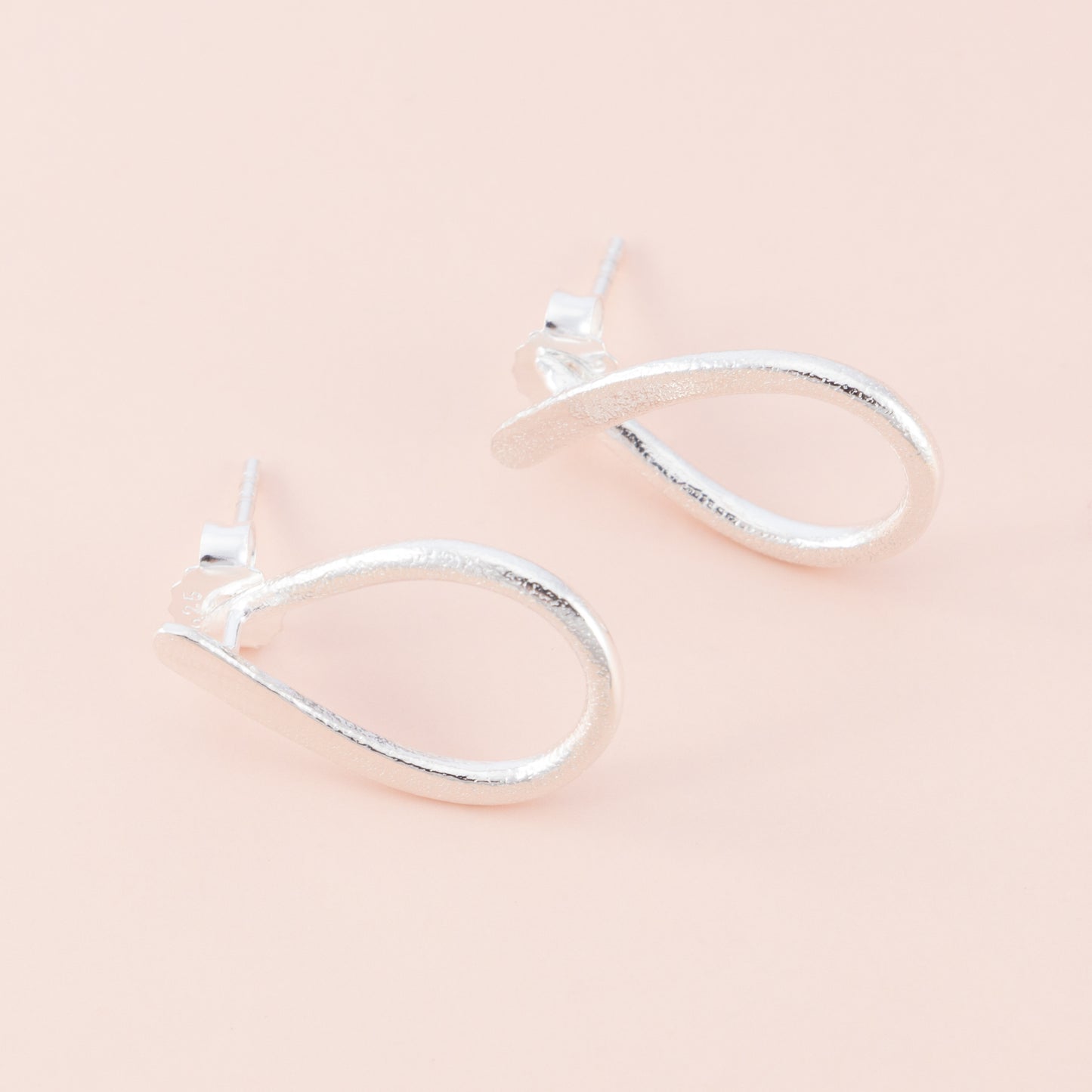 Sterling Silver Matte Open Looped Earrings - The Silver Alchemist