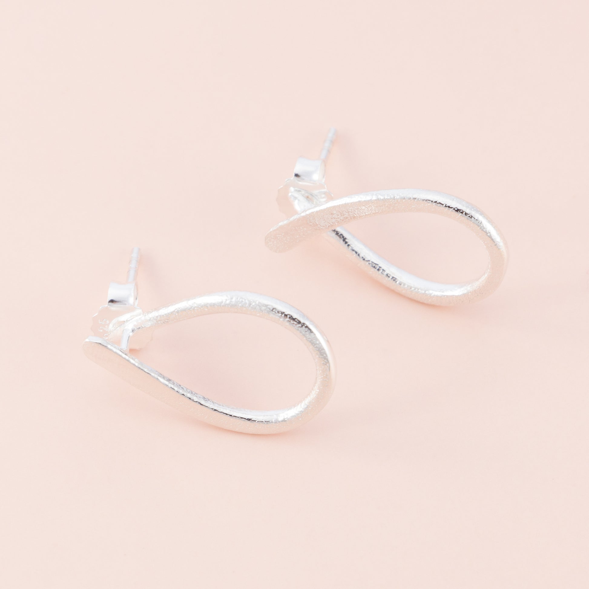 Sterling Silver Matte Open Looped Earrings - The Silver Alchemist