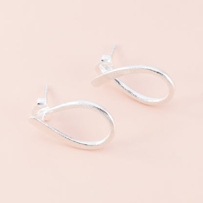 Sterling Silver Matte Open Looped Earrings - The Silver Alchemist