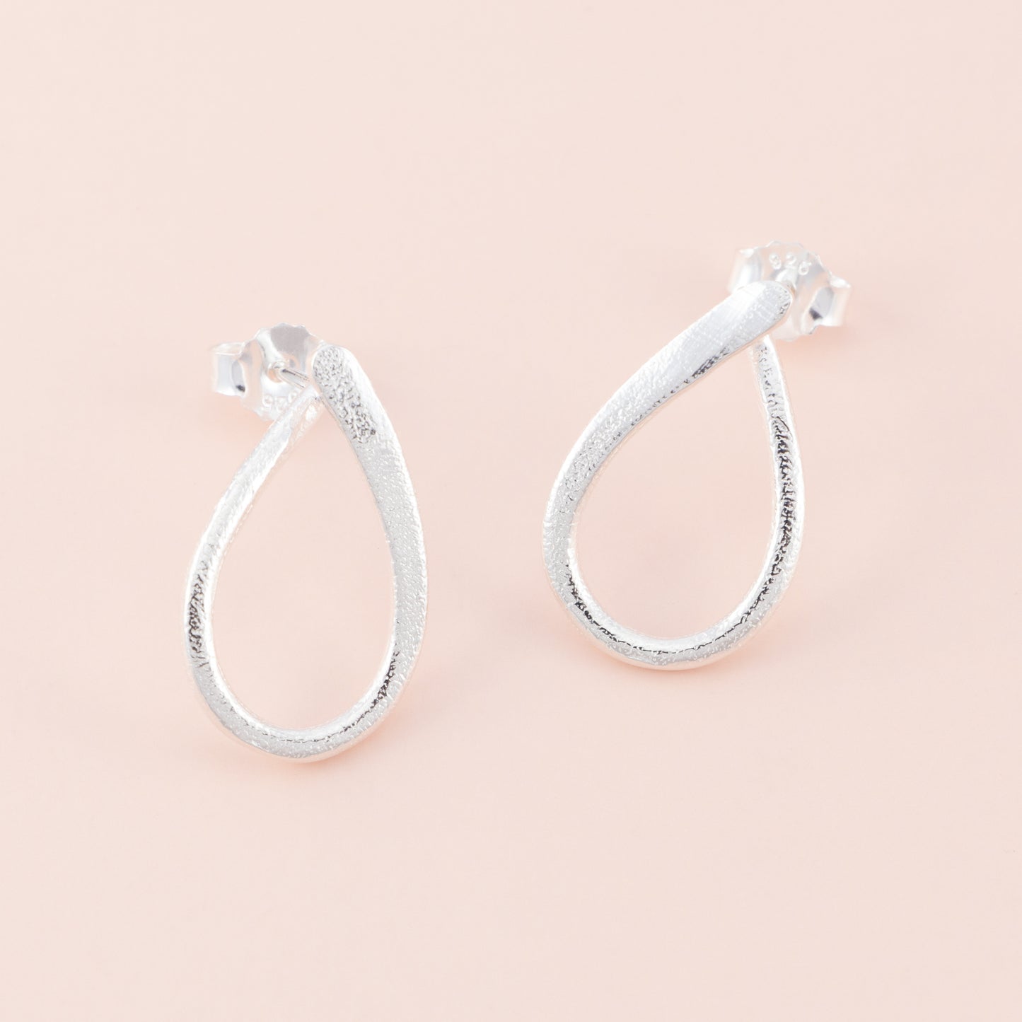 Sterling Silver Matte Open Looped Earrings - The Silver Alchemist