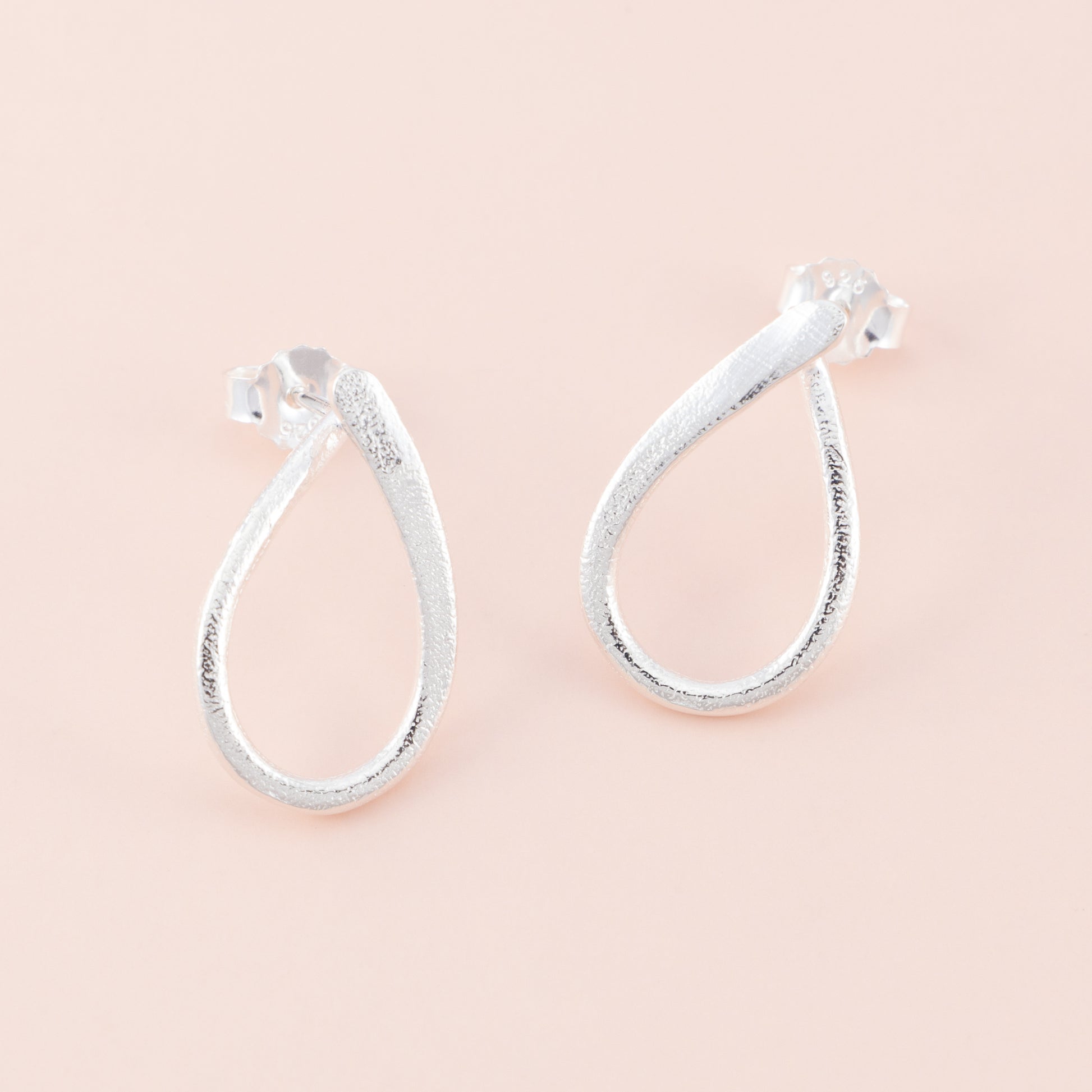 Sterling Silver Matte Open Looped Earrings - The Silver Alchemist