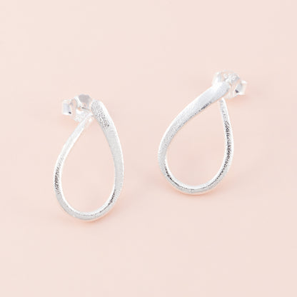 Sterling Silver Matte Open Looped Earrings - The Silver Alchemist