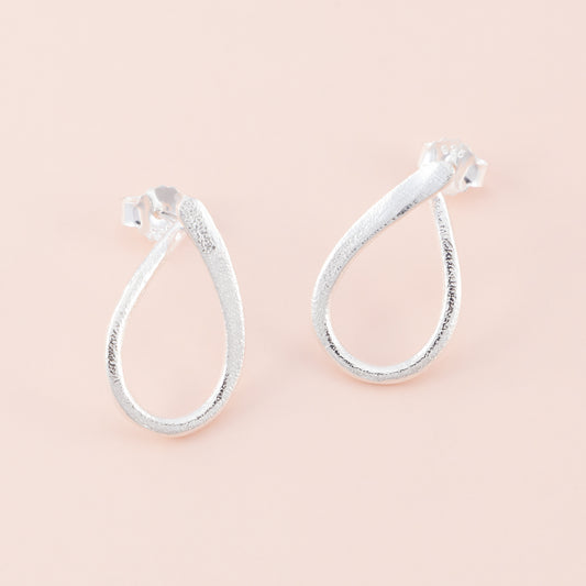 Sterling Silver Matte Open Looped Earrings - The Silver Alchemist