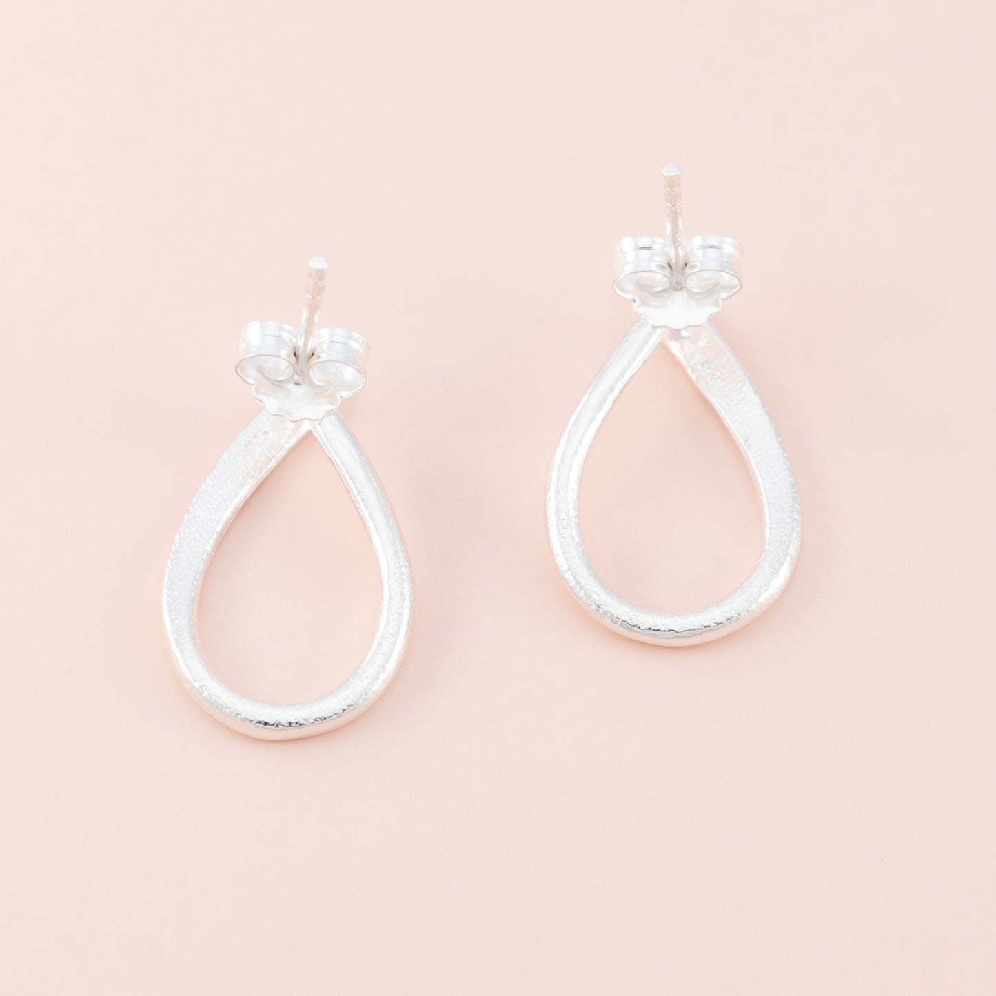 Matte Looped Silver Earrings