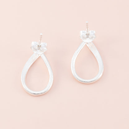 Matte Looped Silver Earrings