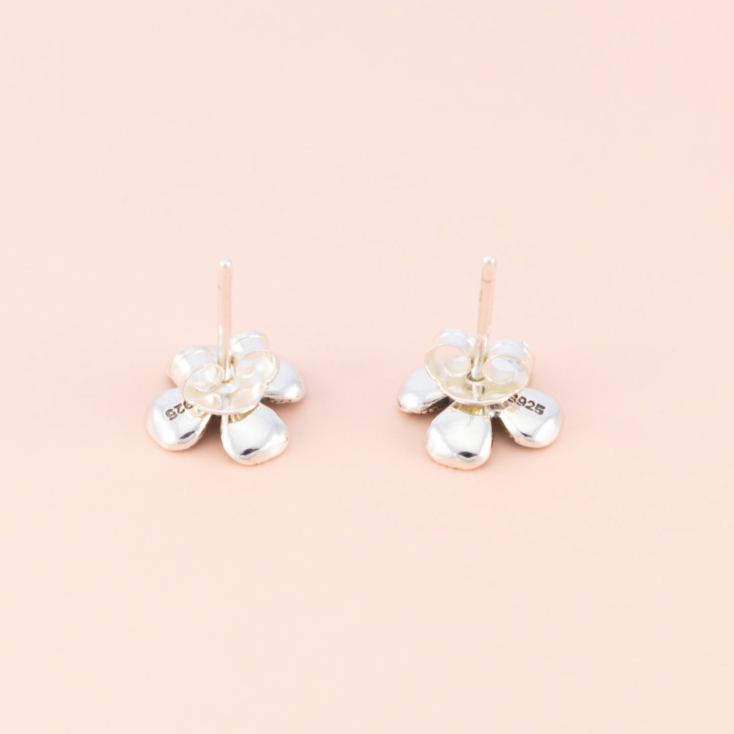 Clover Marcasite Silver Studs