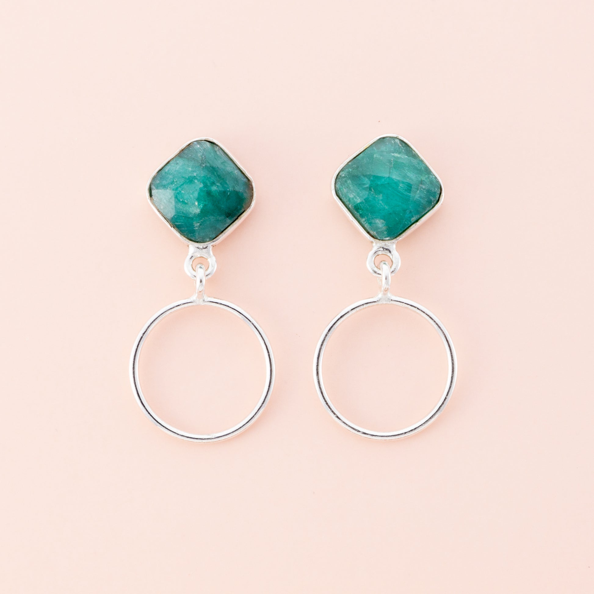 Sterling Silver Green Onyx Faceted Earrings - The Silver Alchemist