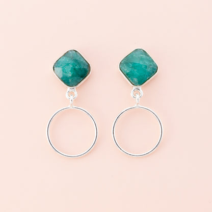 Sterling Silver Green Onyx Faceted Earrings - The Silver Alchemist