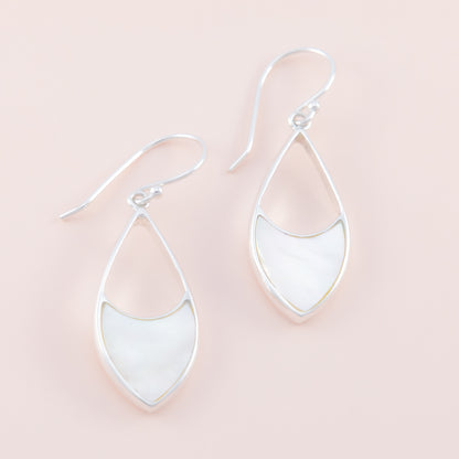 Sterling Silver Mother of Pearl Teardrop Earrings - The Silver Alchemist