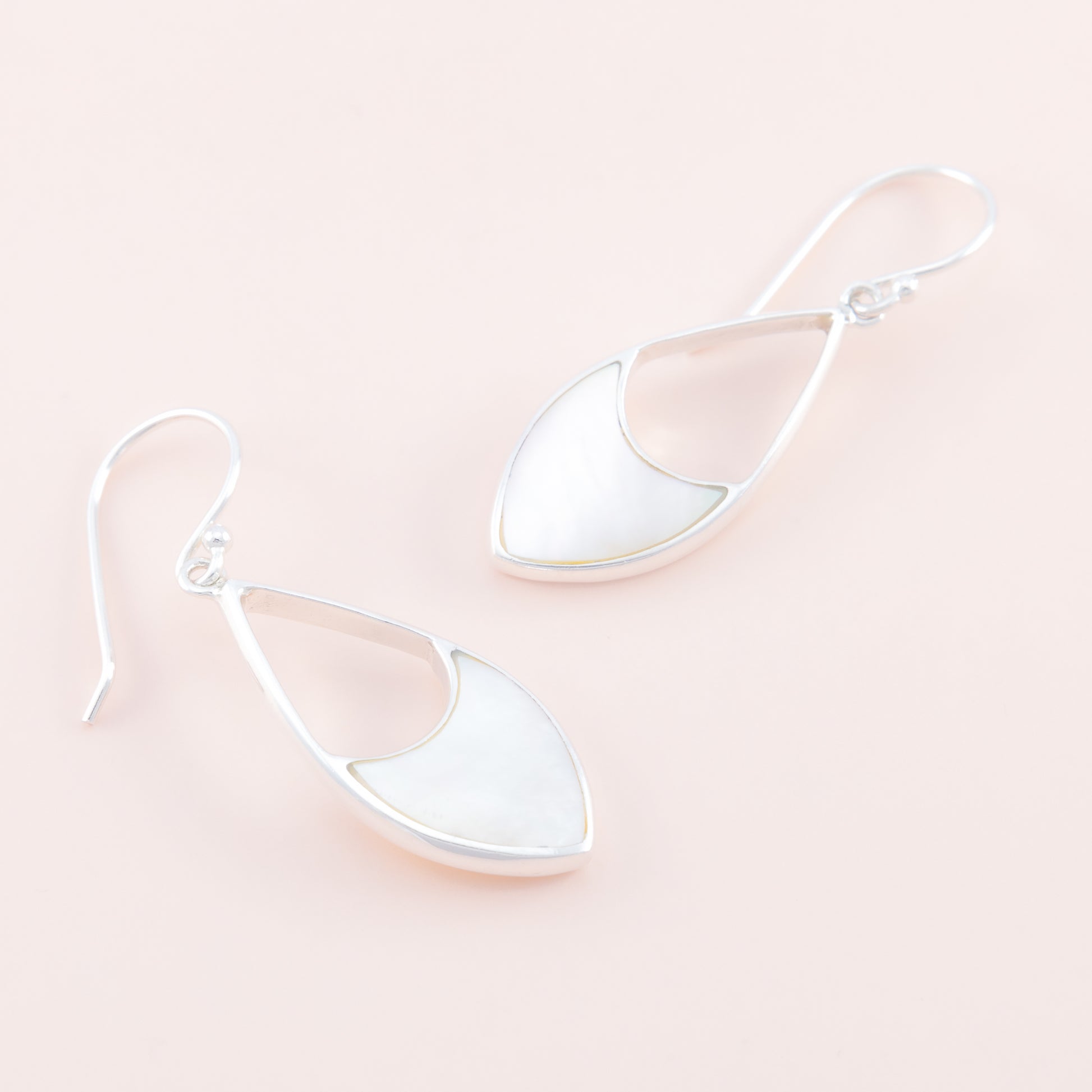 Sterling Silver Mother of Pearl Teardrop Earrings - The Silver Alchemist