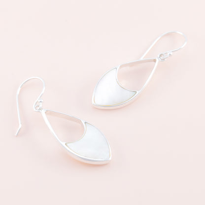 Sterling Silver Mother of Pearl Teardrop Earrings - The Silver Alchemist