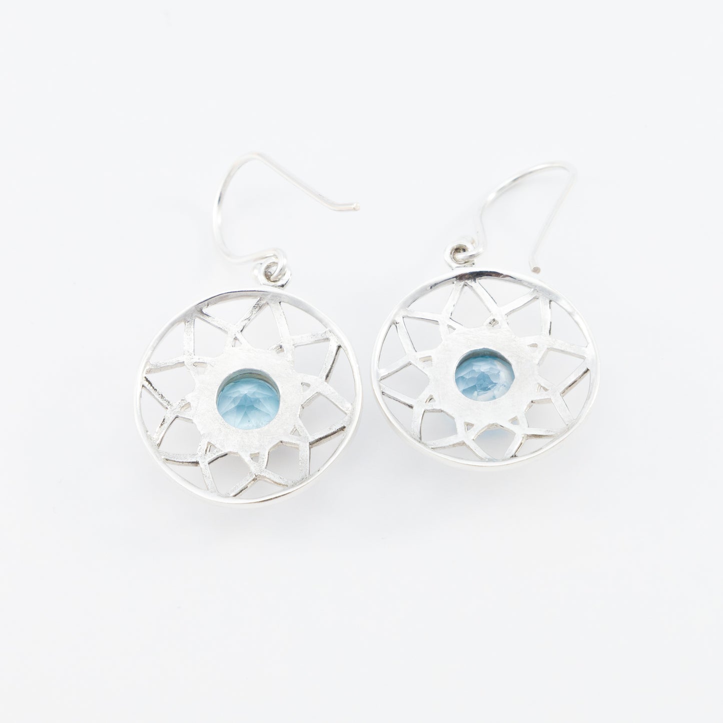 Blue Topaz Flower Earrings