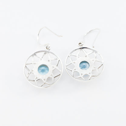 Blue Topaz Flower Earrings