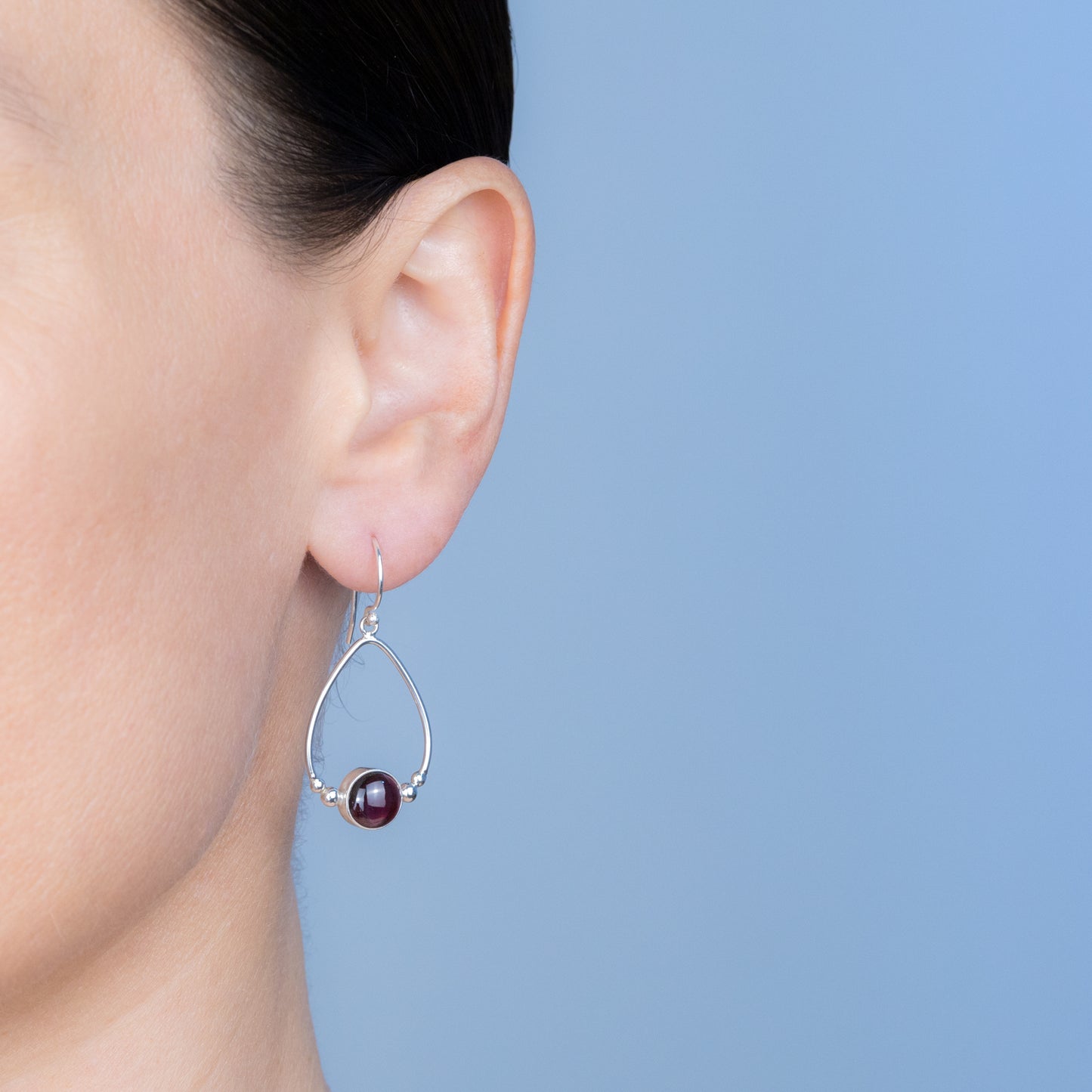 Sterling Silver Garnet Gemstone Teardrop Earrings - The Silver Alchemist