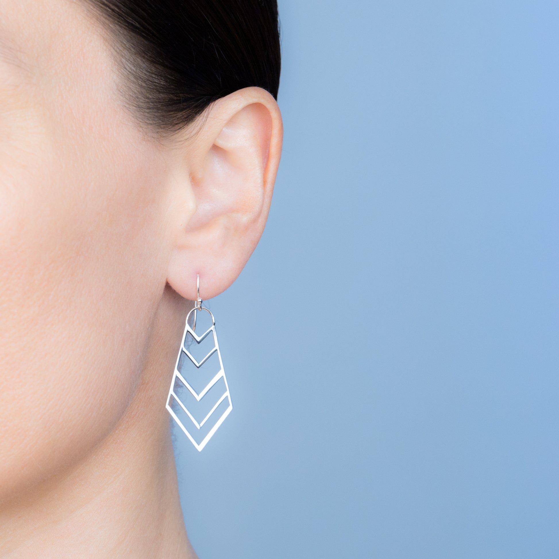 Sterling Silver Chevron Dangle Earrings - The Silver Alchemist