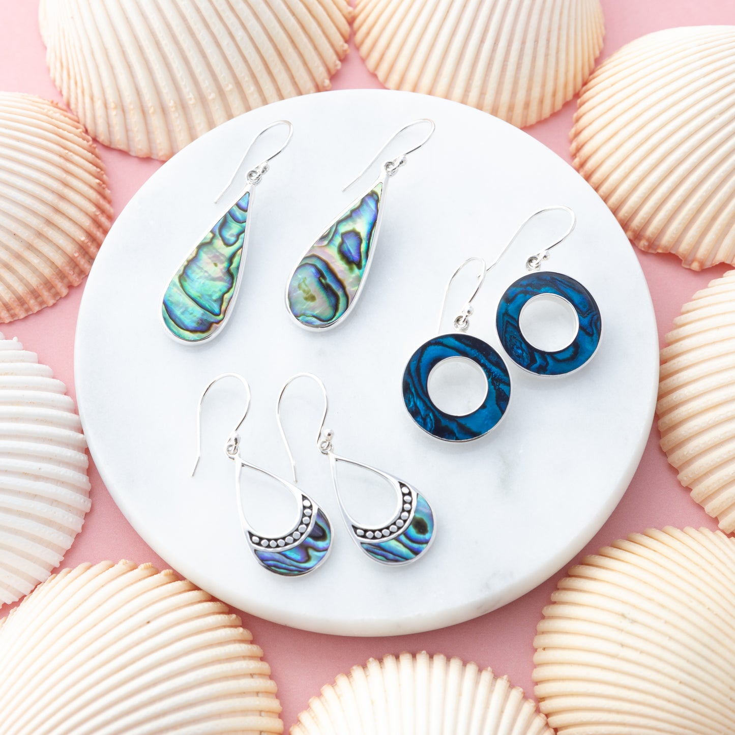 Sterling Silver Paua Shell Teardrop Earrings - The Silver Alchemist