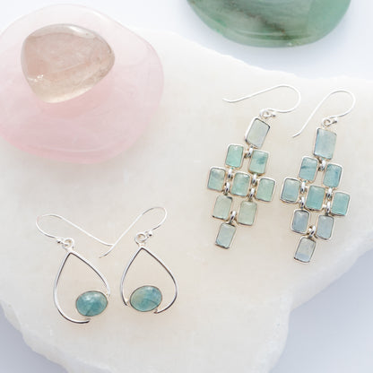 Sterling Silver Apatite Stone Dangle Earrings - The Silver Alchemist