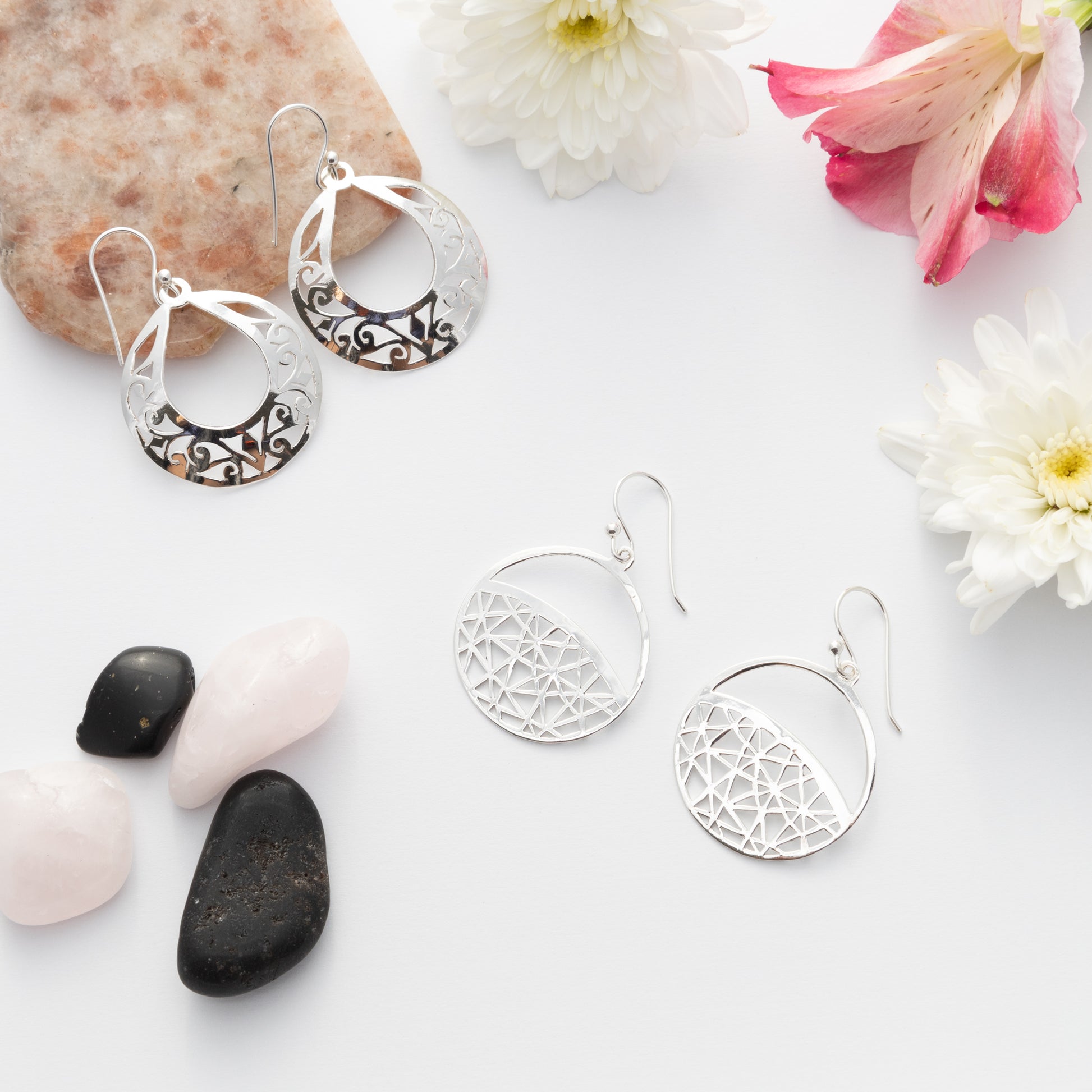 Sterling Silver Filigree Circle Drop Earrings - The Silver Alchemist