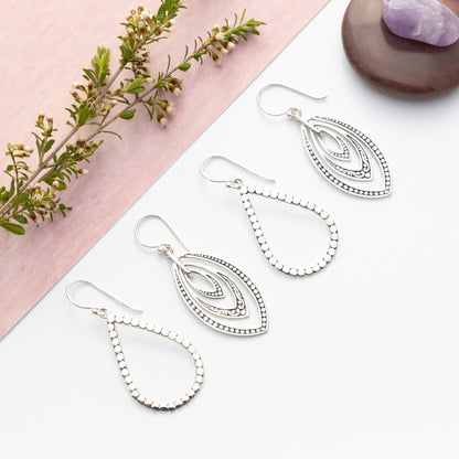 Sterling Silver Multi Teardrop Earrings - The Silver Alchemist