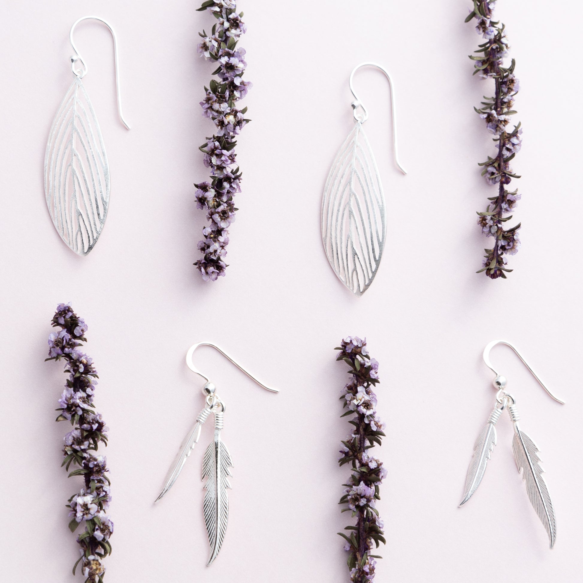 Sterling Silver Feather Drop Earrings - The Silver Alchemist