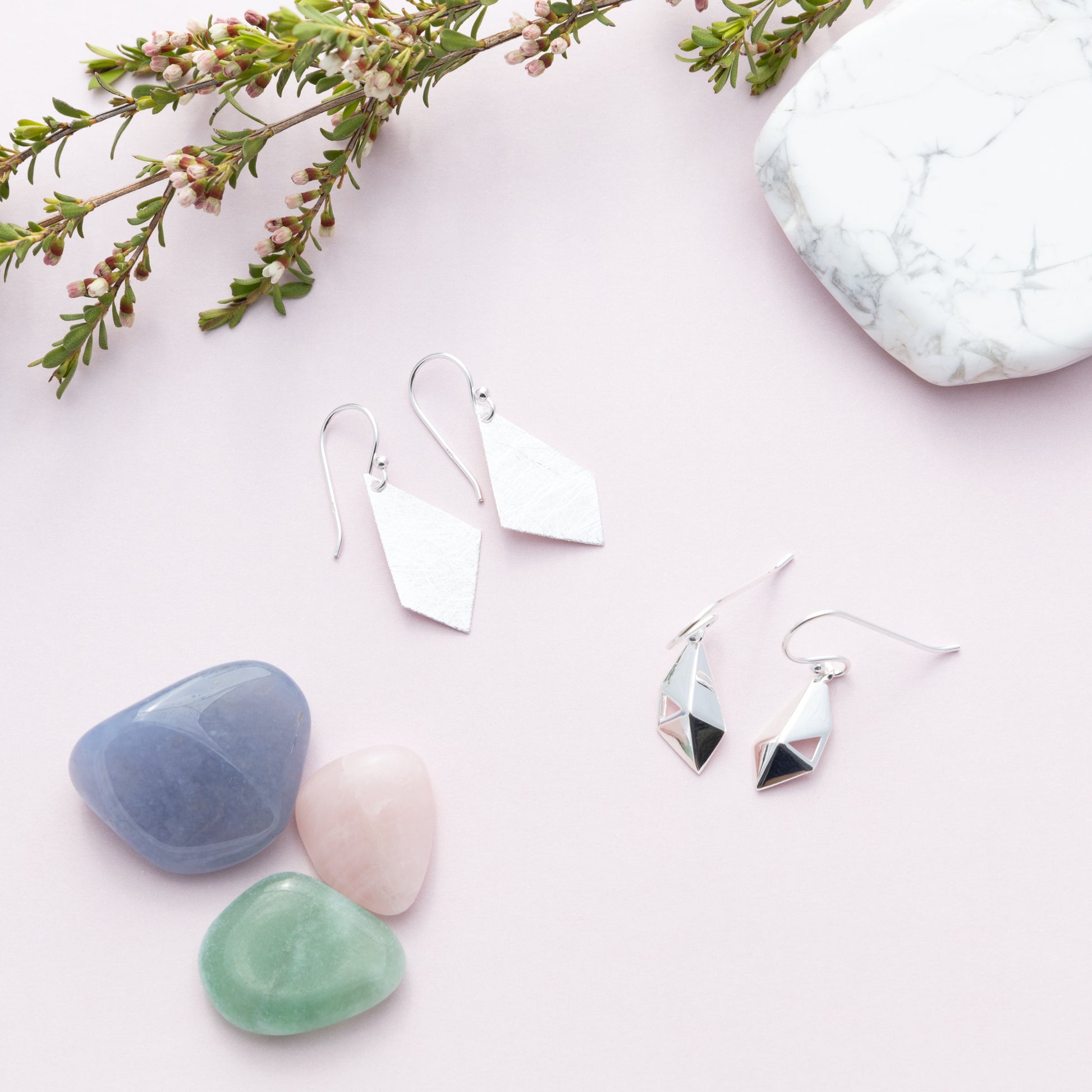 Sterling Silver Delicate Abstract Matte Earrings - The Silver Alchemist