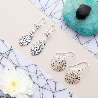 Sterling Silver Intricate Filigree Drop Earrings - The Silver Alchemist