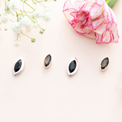 Sterling Silver Smoky Quartz Studs - The Silver Alchemist