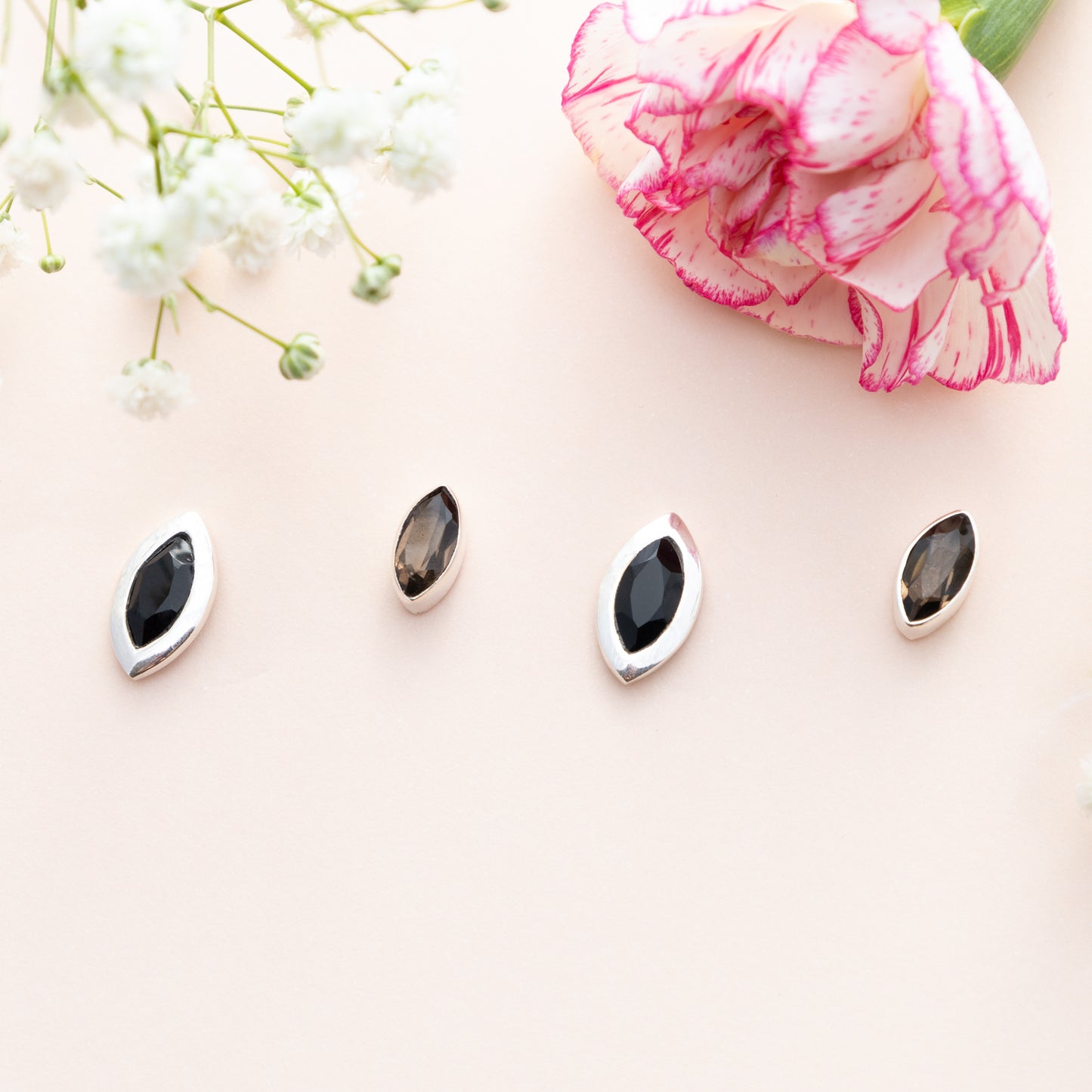 Black Onyx Teardrop Studs