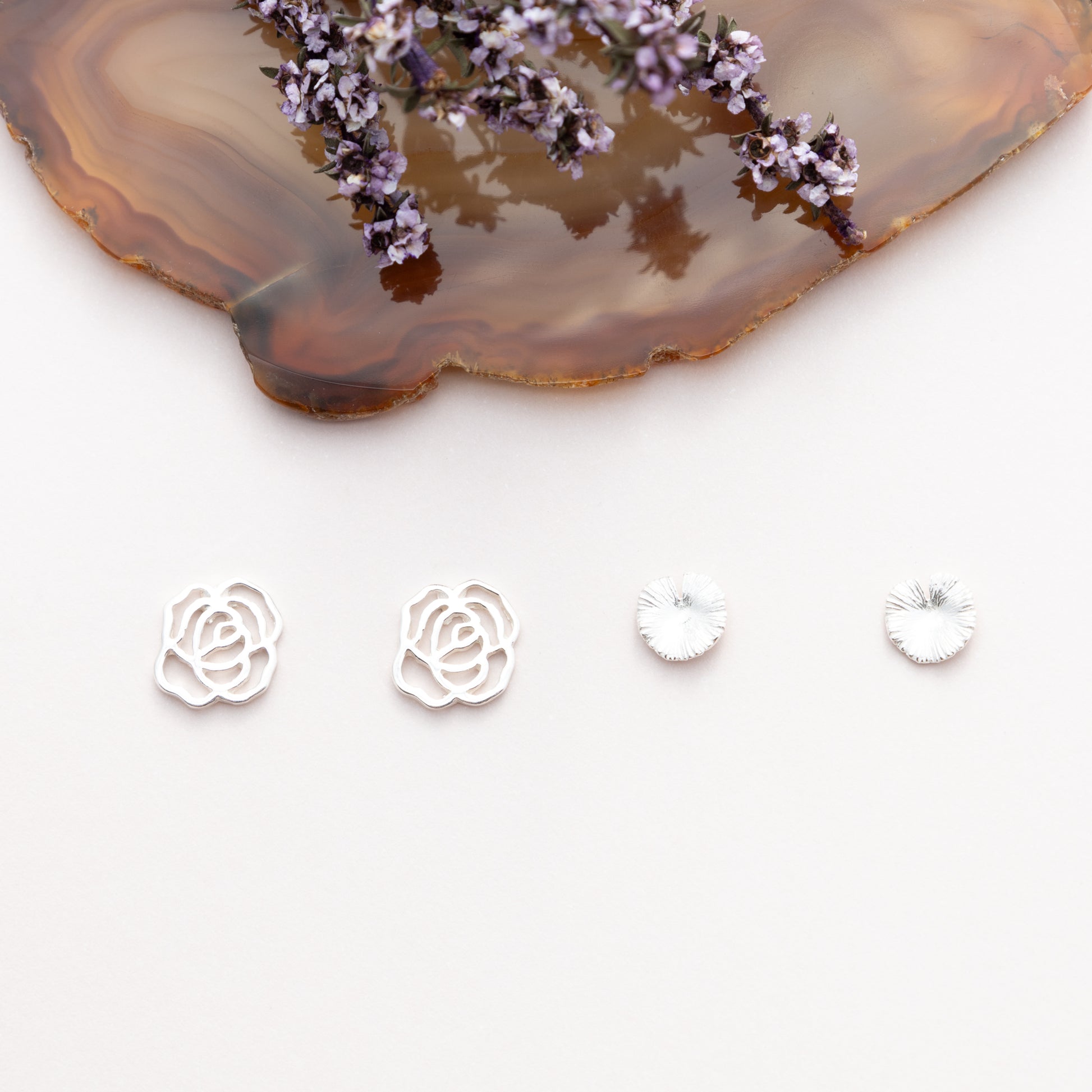 Sterling Silver Rose Studs - The Silver Alchemist