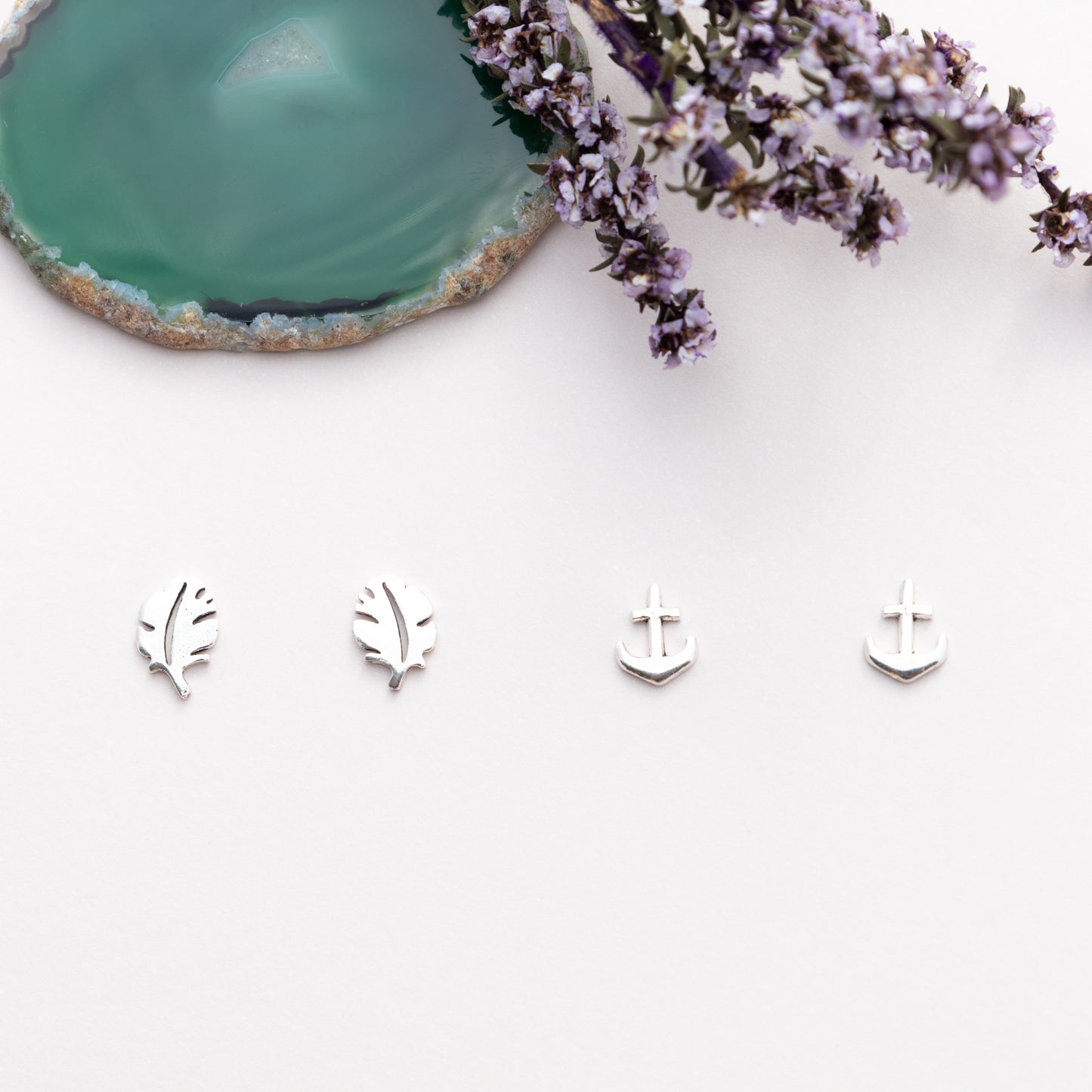 Sterling Silver Anchor Studs - The Silver Alchemist