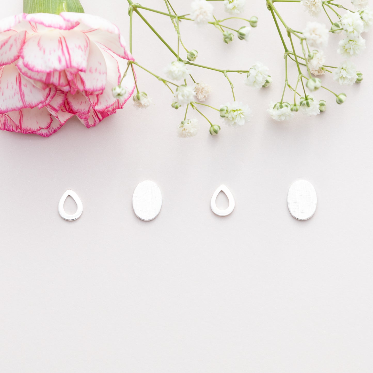 Sterling Silver Oval Matte Studs - The Silver Alchemist