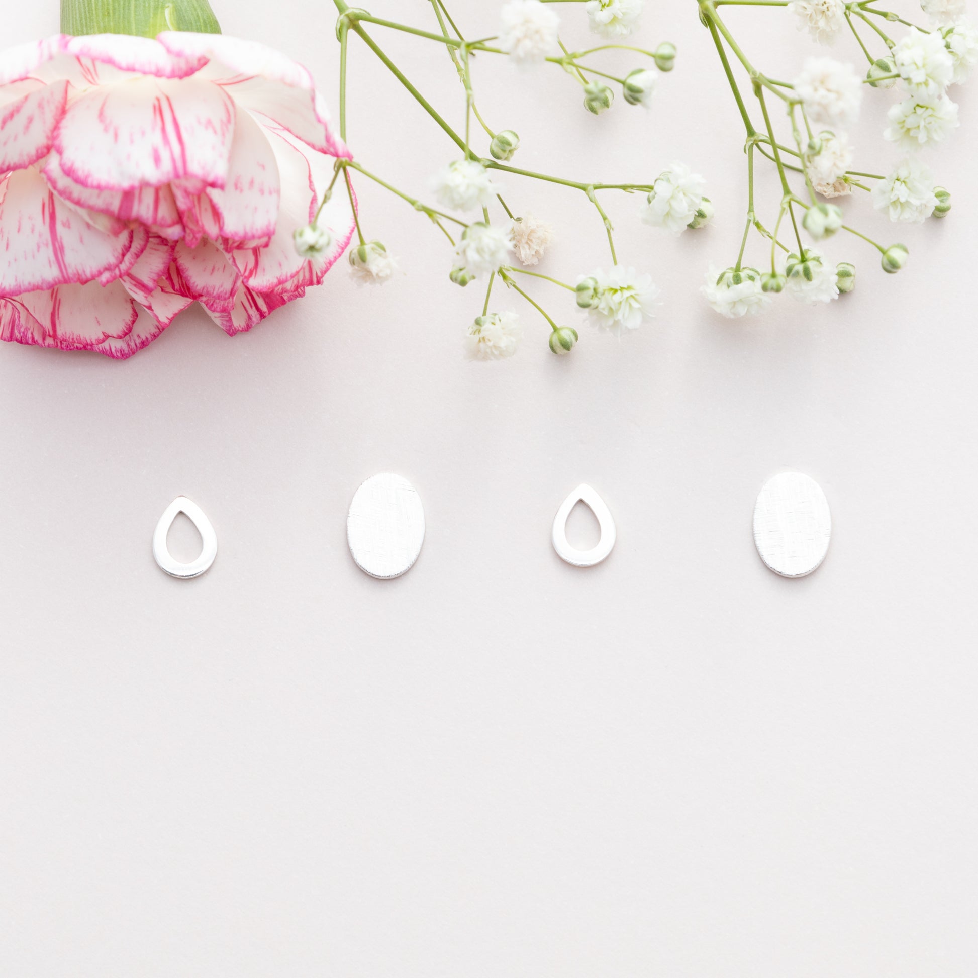 Sterling Silver Oval Matte Studs - The Silver Alchemist