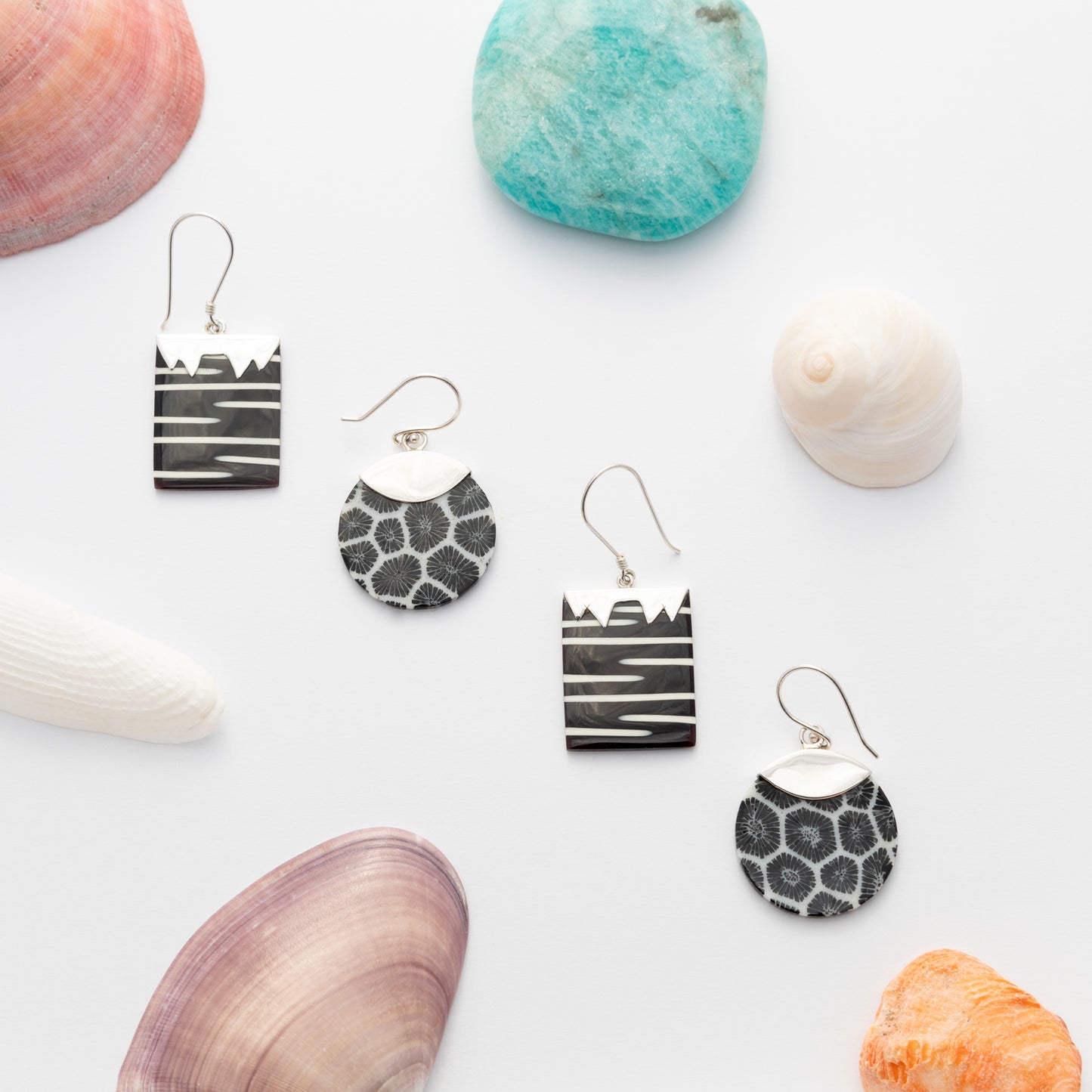 Sterling Silver Black Coral Earrings - The Silver Alchemist