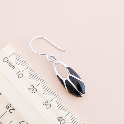 Black Onyx Segmented Earrings