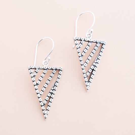 Sterling Silver Triangle Dangle Earrings - The Silver Alchemist