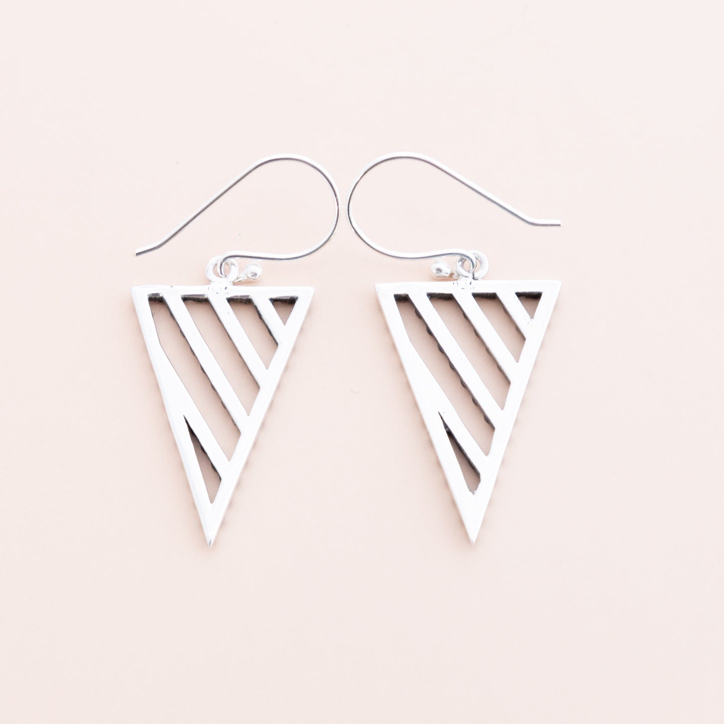 Triangle Dangle Silver Earrings