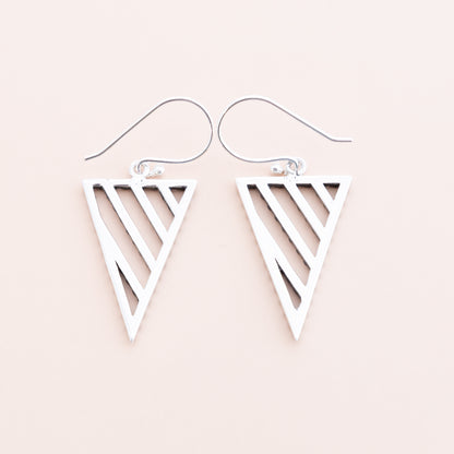 Triangle Dangle Silver Earrings