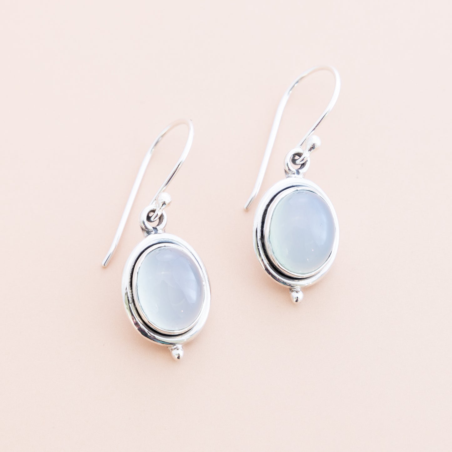 Sterling Silver Blue Chalcedony Dangle Earrings - The Silver Alchemist