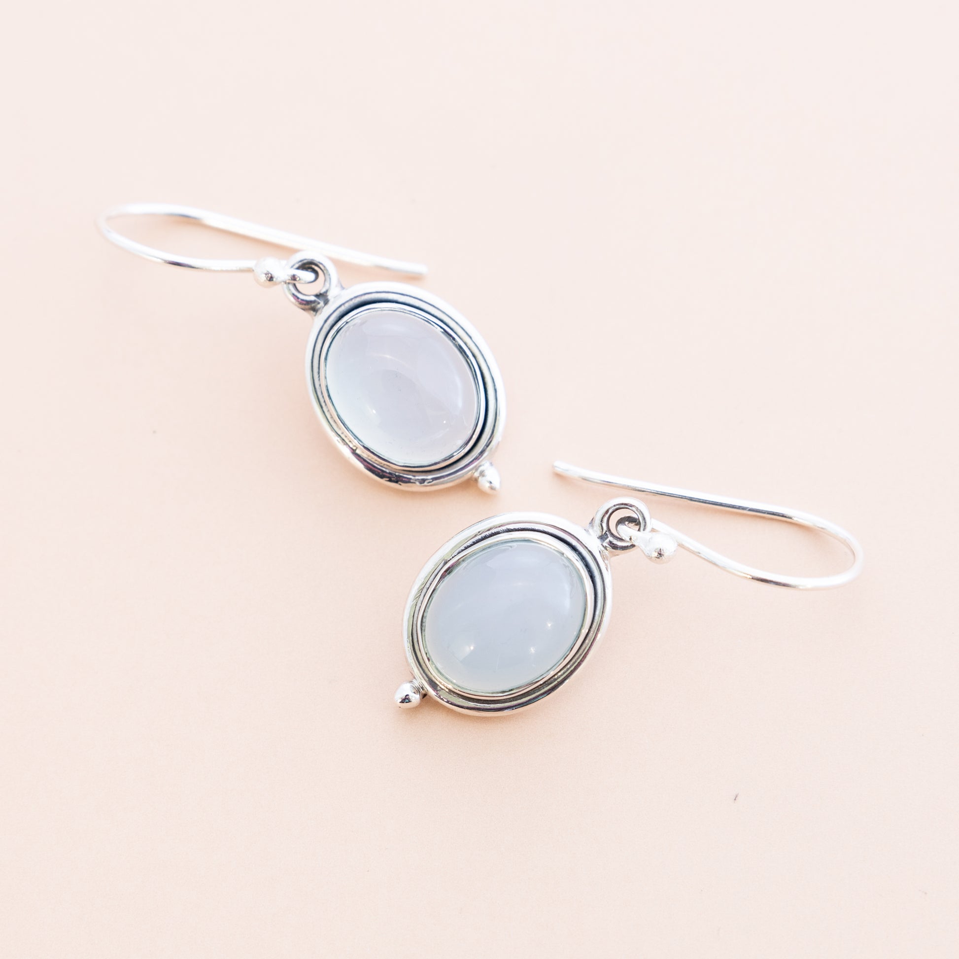 Sterling Silver Blue Chalcedony Dangle Earrings - The Silver Alchemist