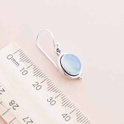 LAST PAIR - Blue Chalcedony Dangle Earrings