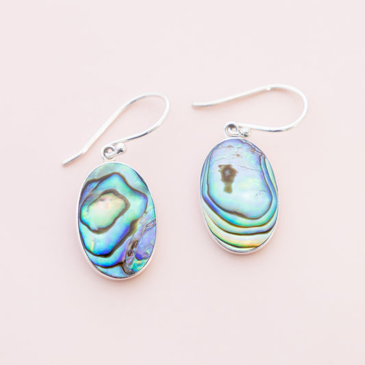 Oval Paua Shell Earrings