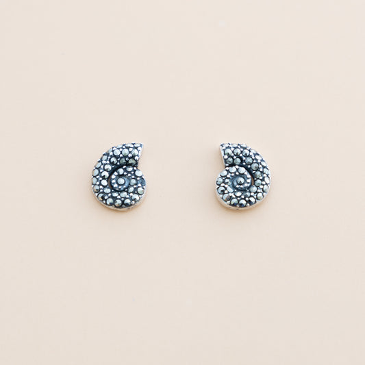 LAST PAIR - Snail Marcasite Studs