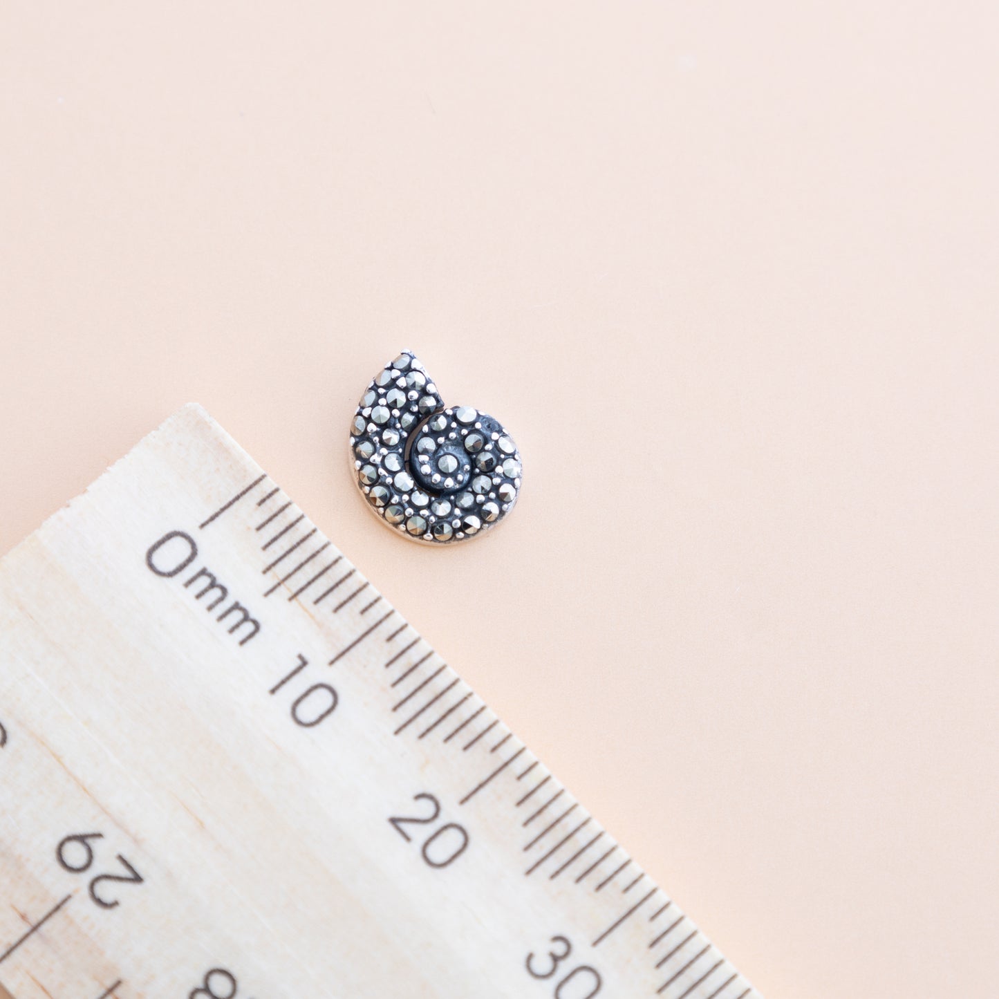 LAST PAIR - Snail Marcasite Studs