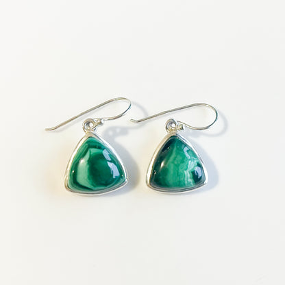 Malachite Gemstone Dangle Earrings