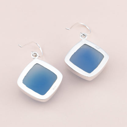 Blue Chalcedony Faceted Earrings - The Silver Alchemist