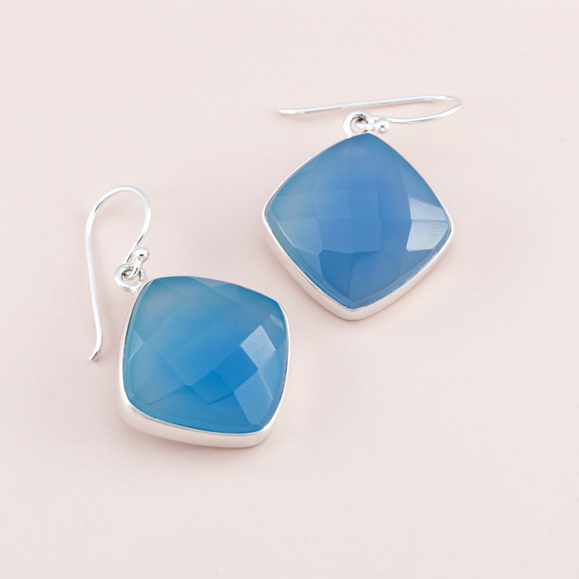 Sterling Silver Blue Chalcedony Gemstone Earrings - The Silver Alchemist