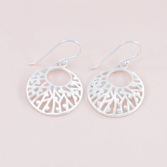 Sterling Silver Brushed Filigree Dangle Earrings - The Silver Alchemist