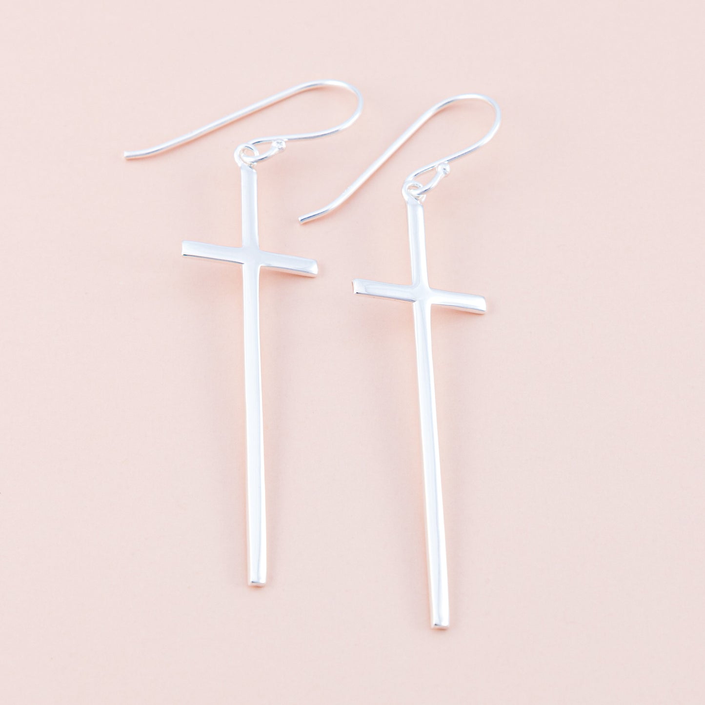 Sterling Silver Cross Drop Earrings - The Silver Alchemist