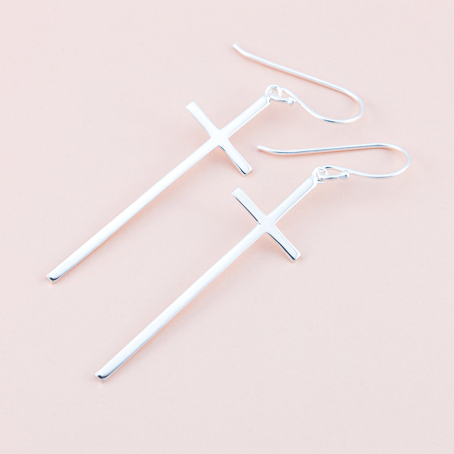 Sterling Silver Cross Drop Earrings - The Silver Alchemist